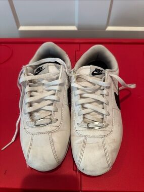Nike Boy’s White Sneakers with Black Swoosh